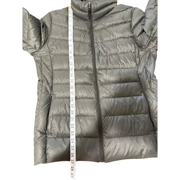 Uniqlo Womens Down Puffer Jacket Lightweight Insulated Packable Taupe Size XL - Picture 5 of 8